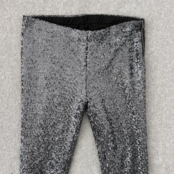 Bardot‎ Sequin Pants Medium Silver Leggings Party Sparkly Going Out Whimsy Chic - Picture 2 of 11